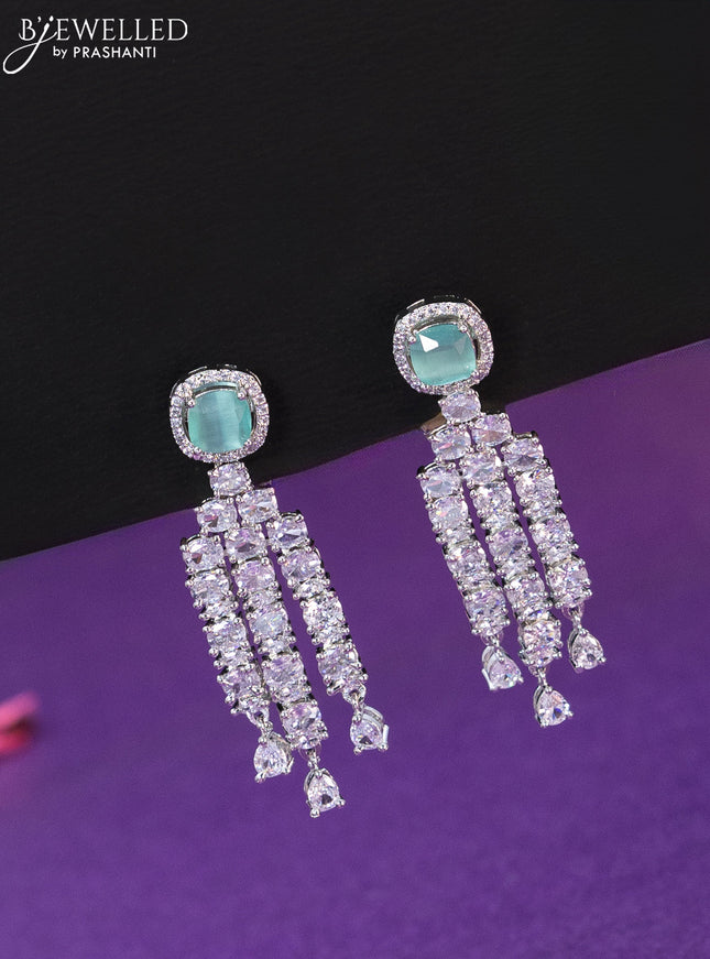 Zircon necklace with mint green and cz stones