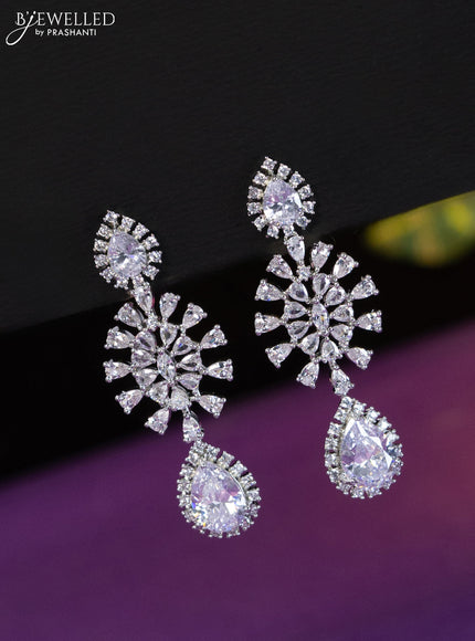 Zircon necklace with cz stones and hangings