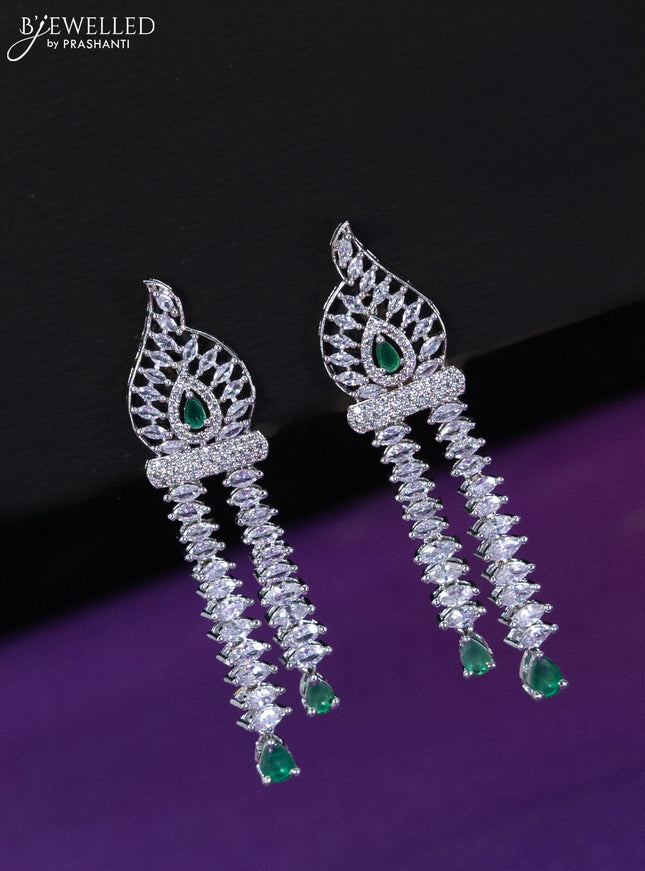 Zircon necklace with emerald and cz stones