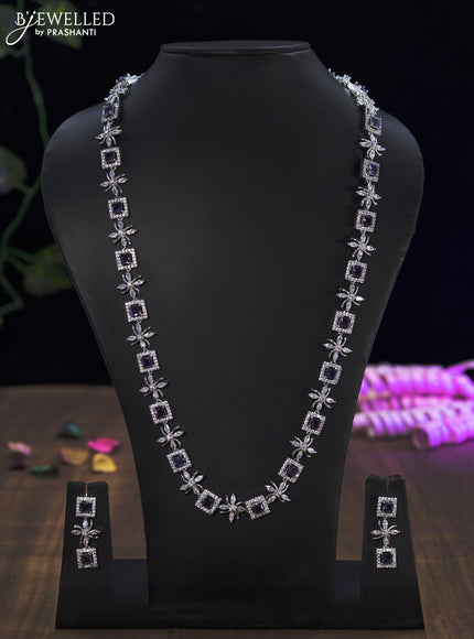 Zircon haaram with violet and cz stones