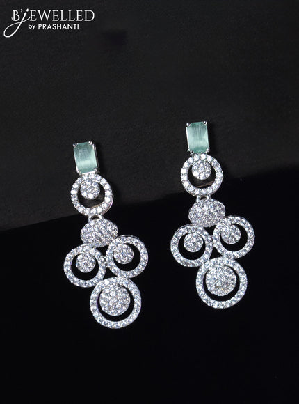 Zircon haaram with mint green and cz stones