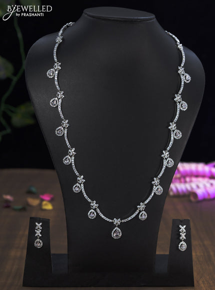 Zircon haaram with cz stones and hangings