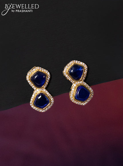 Antique simple chain with sapphire and cz stones