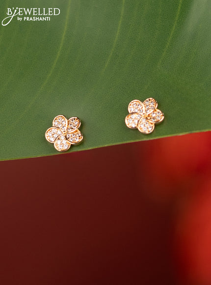 Rose gold earring with cz stones