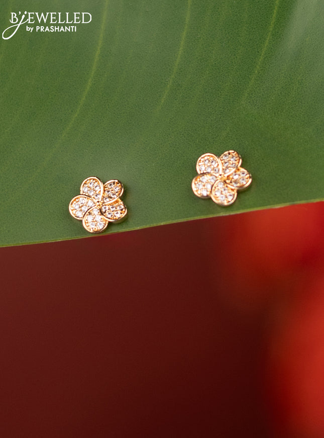 Rose gold earring with cz stones