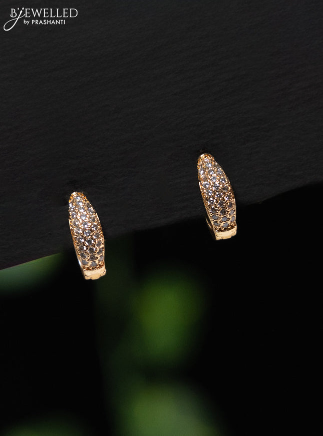 Rose gold hanging type earring with cz stones