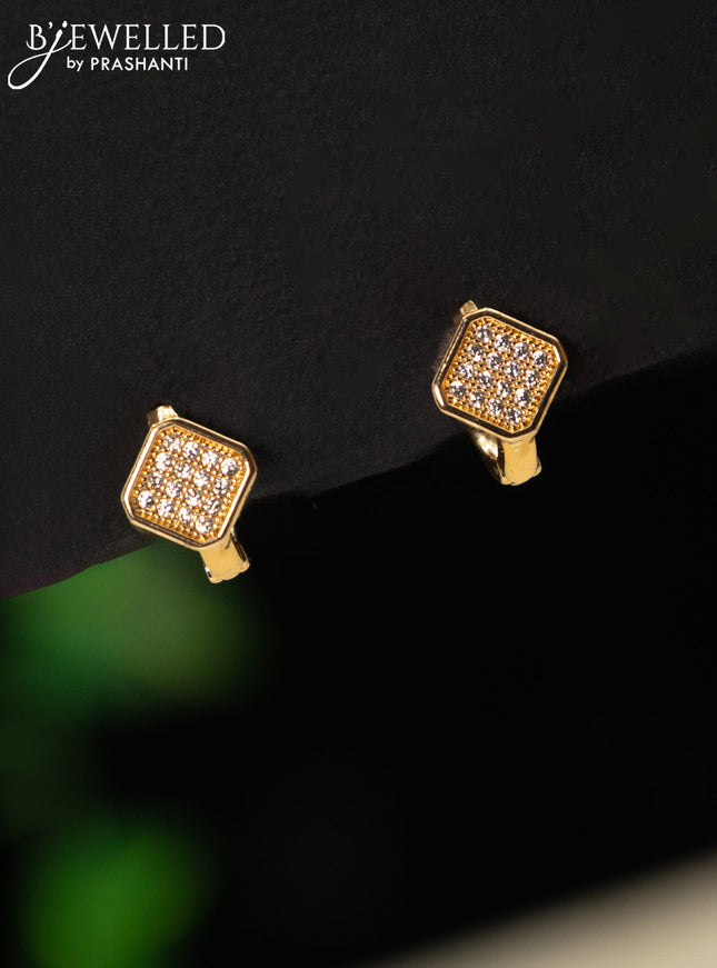 Rose gold hanging type earring with cz stones