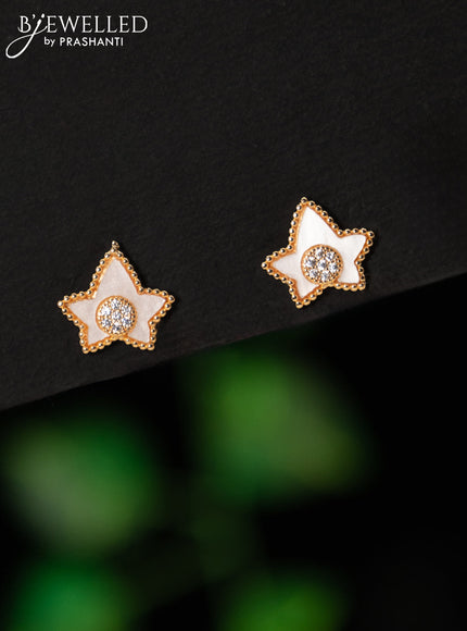 Rose gold earring with cz stones