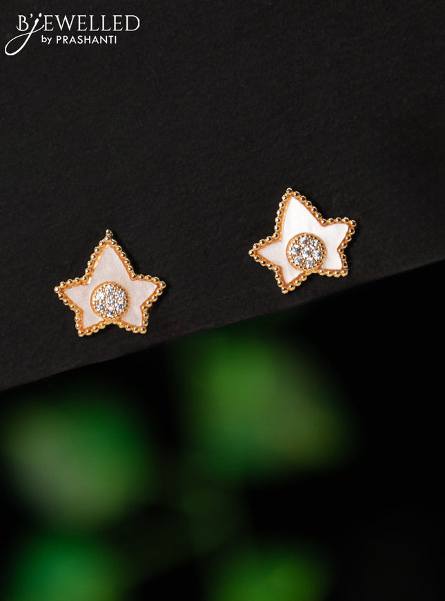 Rose gold earring with cz stones