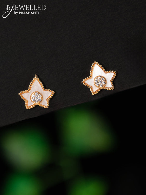 Rose gold earring with cz stones