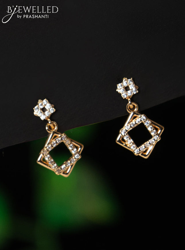 Rose gold earring with cz stones