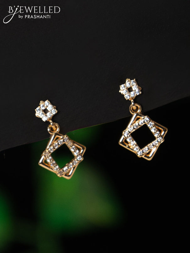 Rose gold earring with cz stones