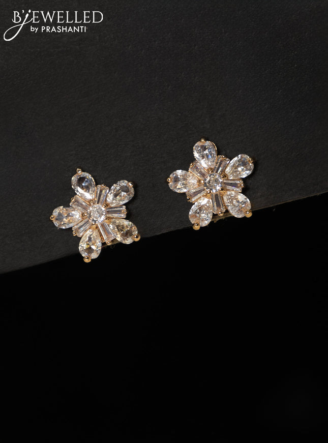 Rose gold earring with cz stones