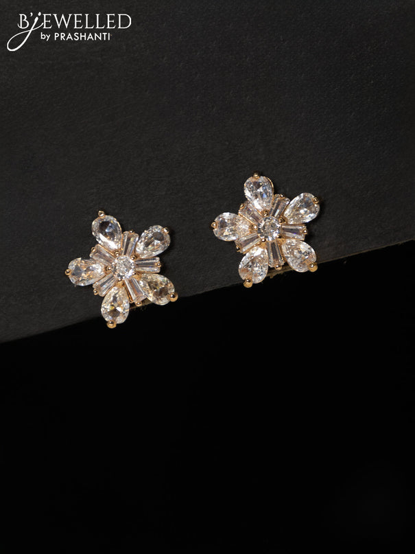 Rose gold earring with cz stones