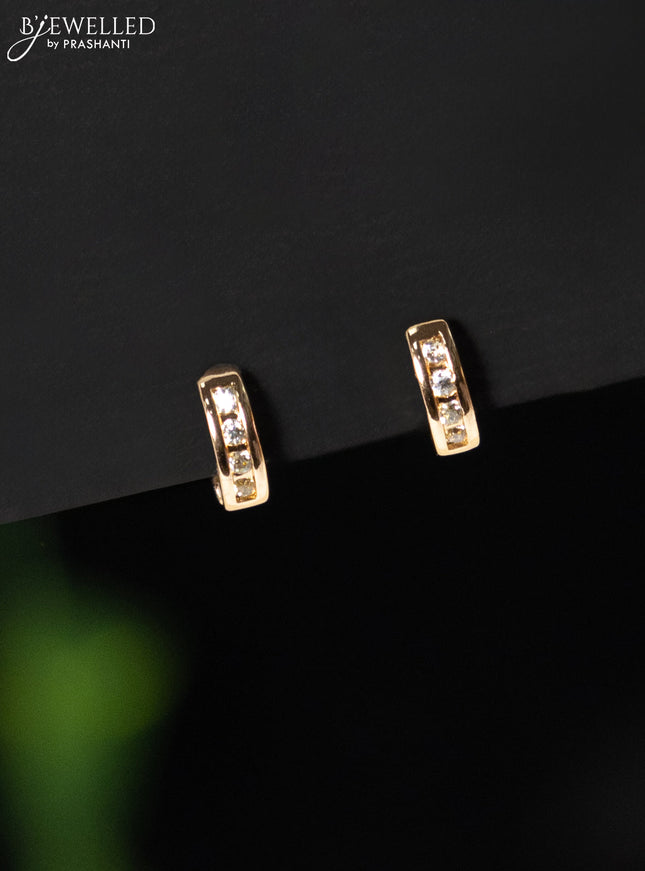 Rose gold hanging type earring with cz stones