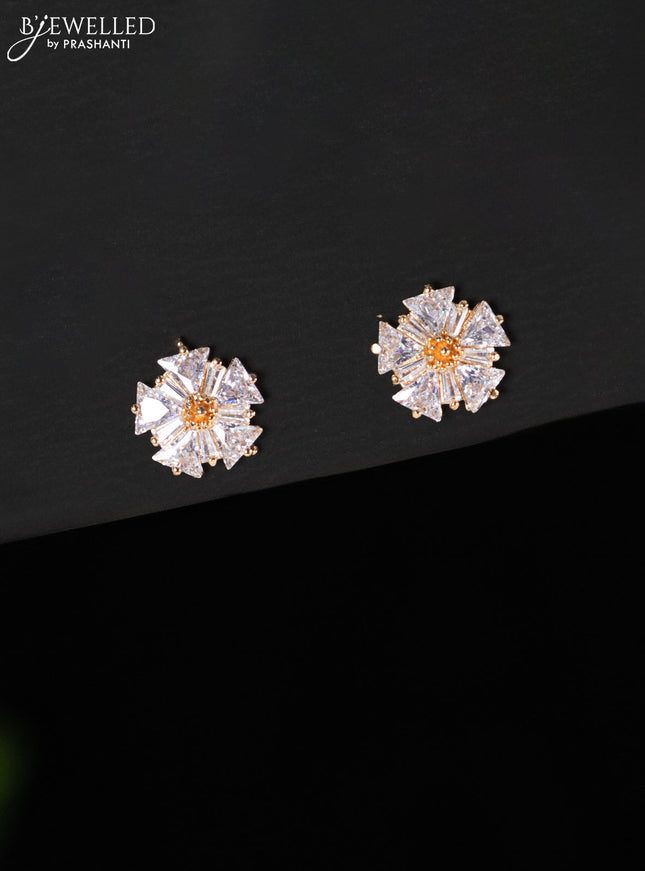 Rose gold earring with cz stones