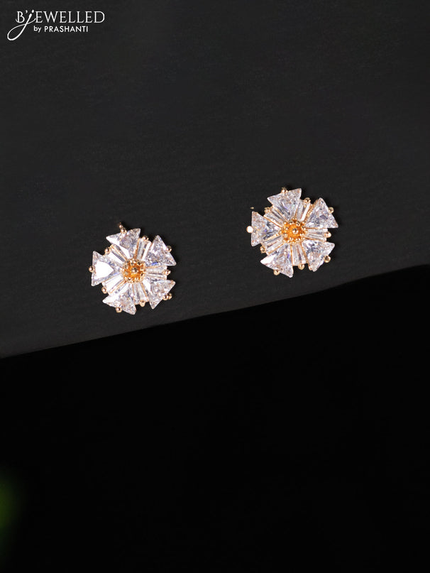 Rose gold earring with cz stones