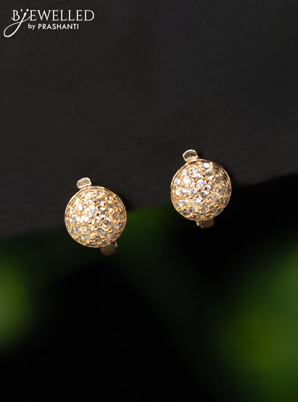 Rose gold hanging type earring with cz stones