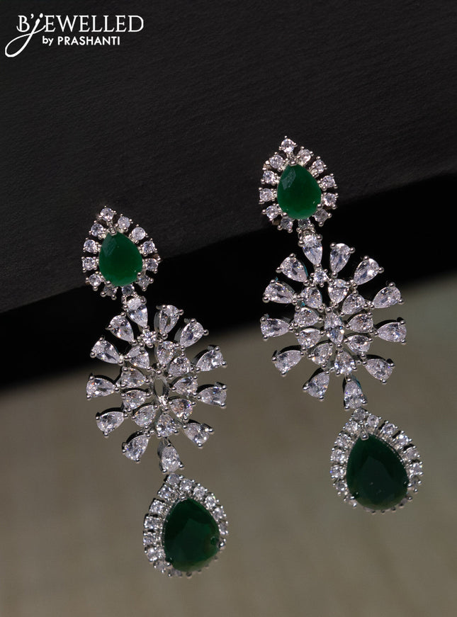 Zircon choker with emerald and cz stones