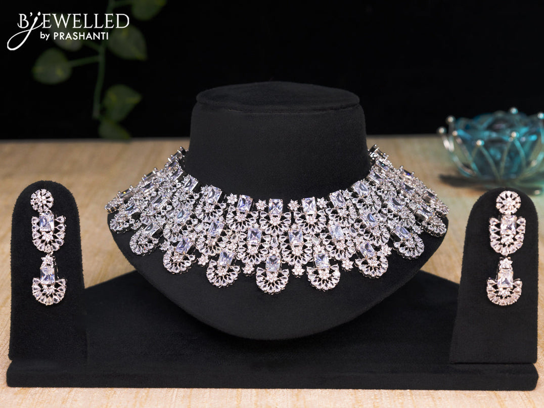 Zircon choker with cz stones