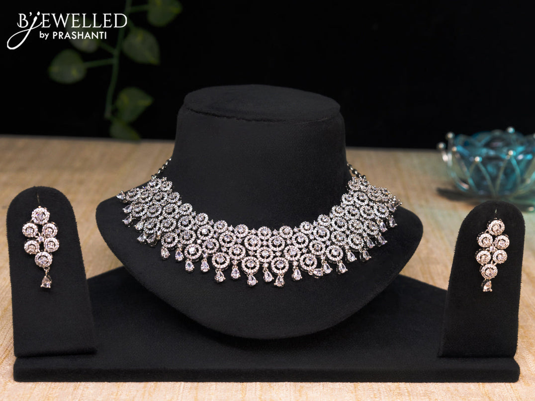Zircon choker with cz stones