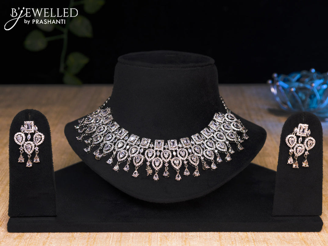 Zircon choker with cz stones