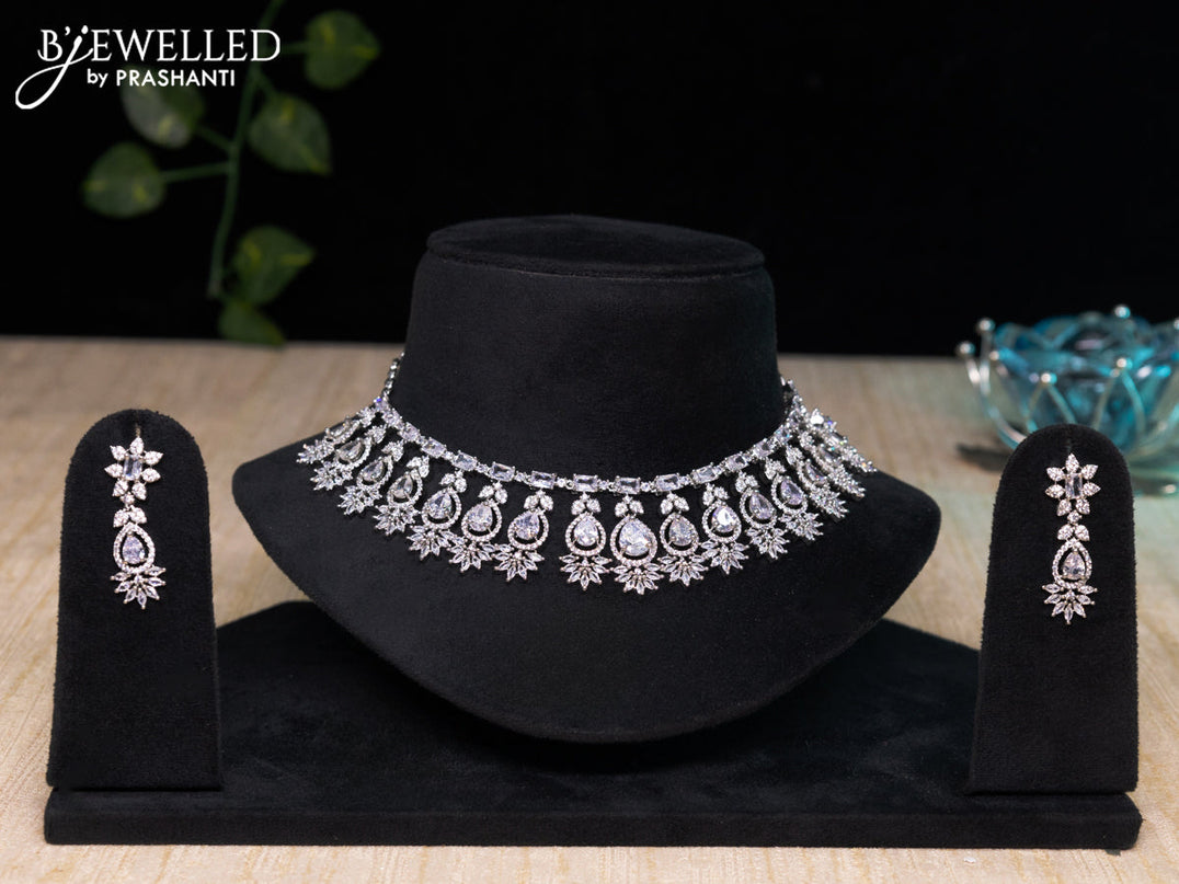 Zircon choker with cz stones