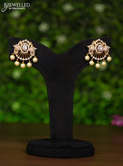 Antique pendant set with cz stones and pearl hangings