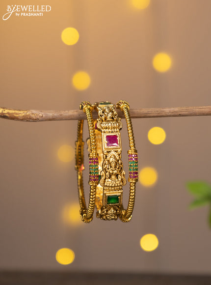 Antique bangle lakshmi design with kemp stones