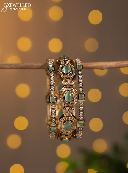 Antique bangle with mint green and kundan stones