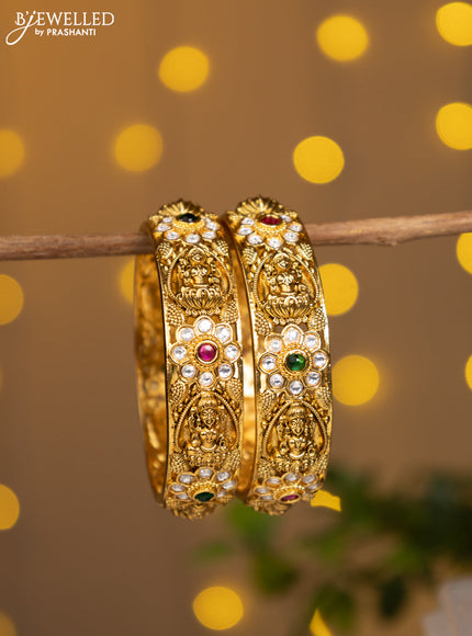 Antique bangle lakshmi design with kemp and kundan stones