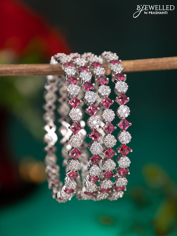 Zircon bangle with ruby and cz stones