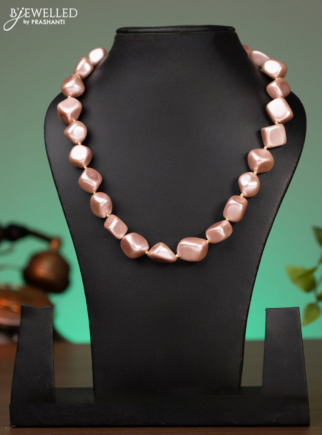 Jaipur baby pink beaded pearl necklace without earrings