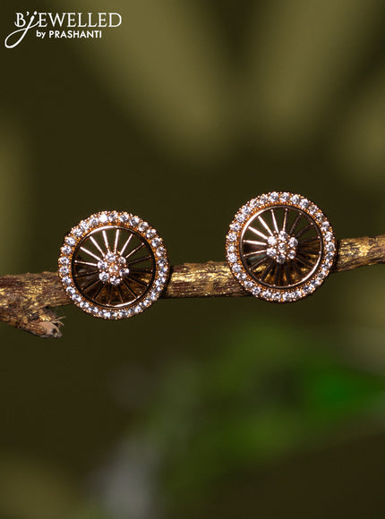 Rose gold earrings with cz stones