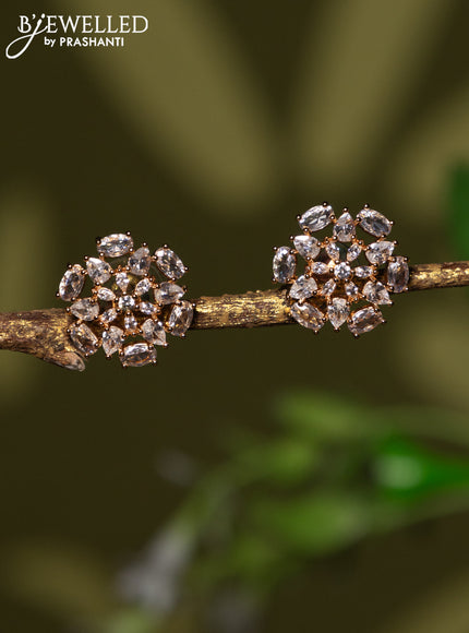 Rose gold earrings with cz stones