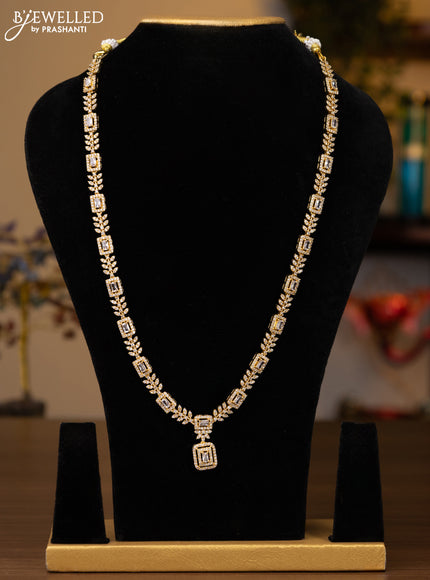 AD zircon haaram with cz stones without earrings
