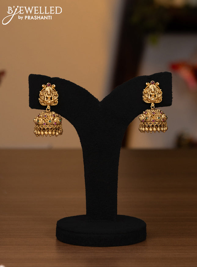 Antique haaram kemp stones with lakshmi kasu design