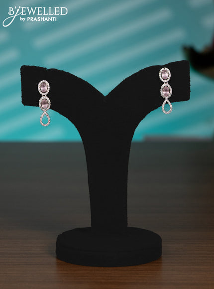 Zircon haaram with baby pink and cz stones