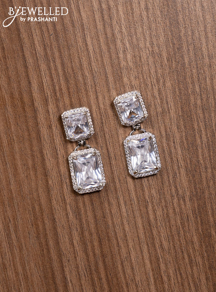 Zircon earrings with cz stones