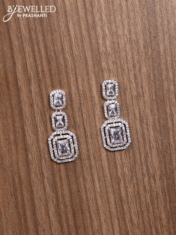 Zircon earrings with cz stones