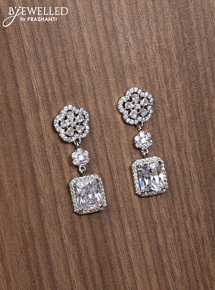 Zircon earrings with cz stones