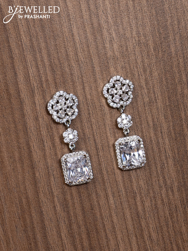 Zircon earrings with cz stones