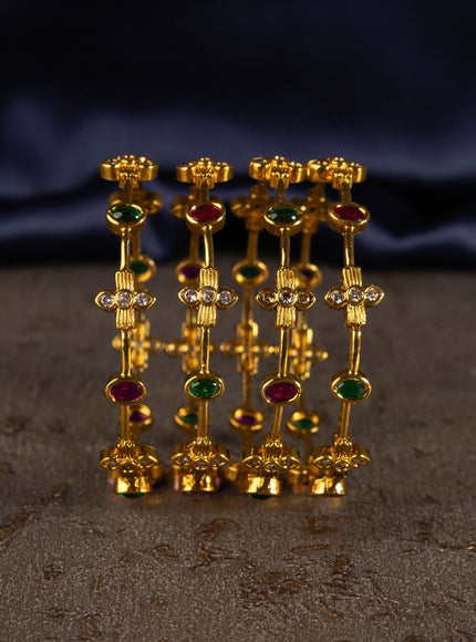 Antique bangles with kemp and cz stones