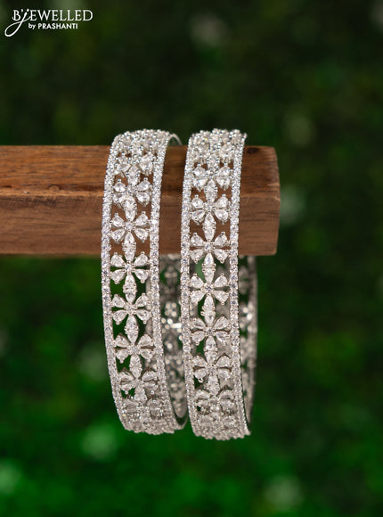 Zircon bangles floral design with cz stones