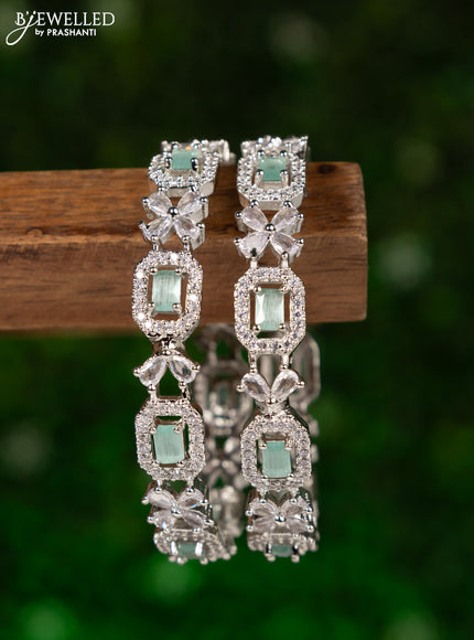 Zircon bangles with mint green and cz stones