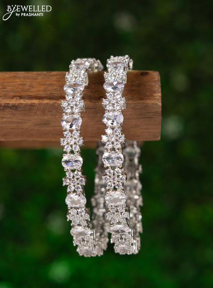 Zircon bangles with cz stones