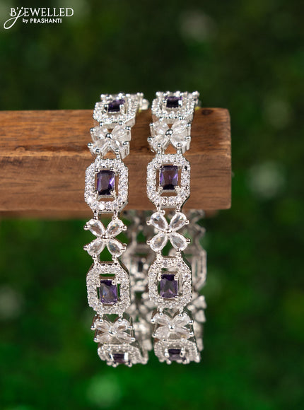 Zircon bangles with violet and cz stones