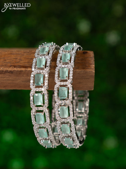 Zircon bangles with mint green and cz stones
