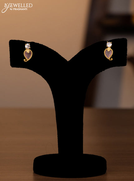 Antique haaram manga design with baby pink and cz stones