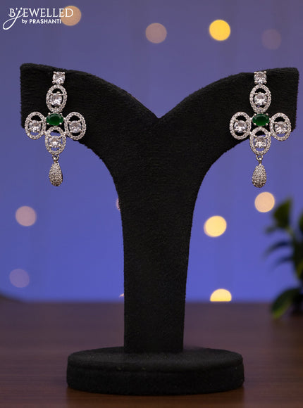 Zircon necklace with emerald and cz stones
